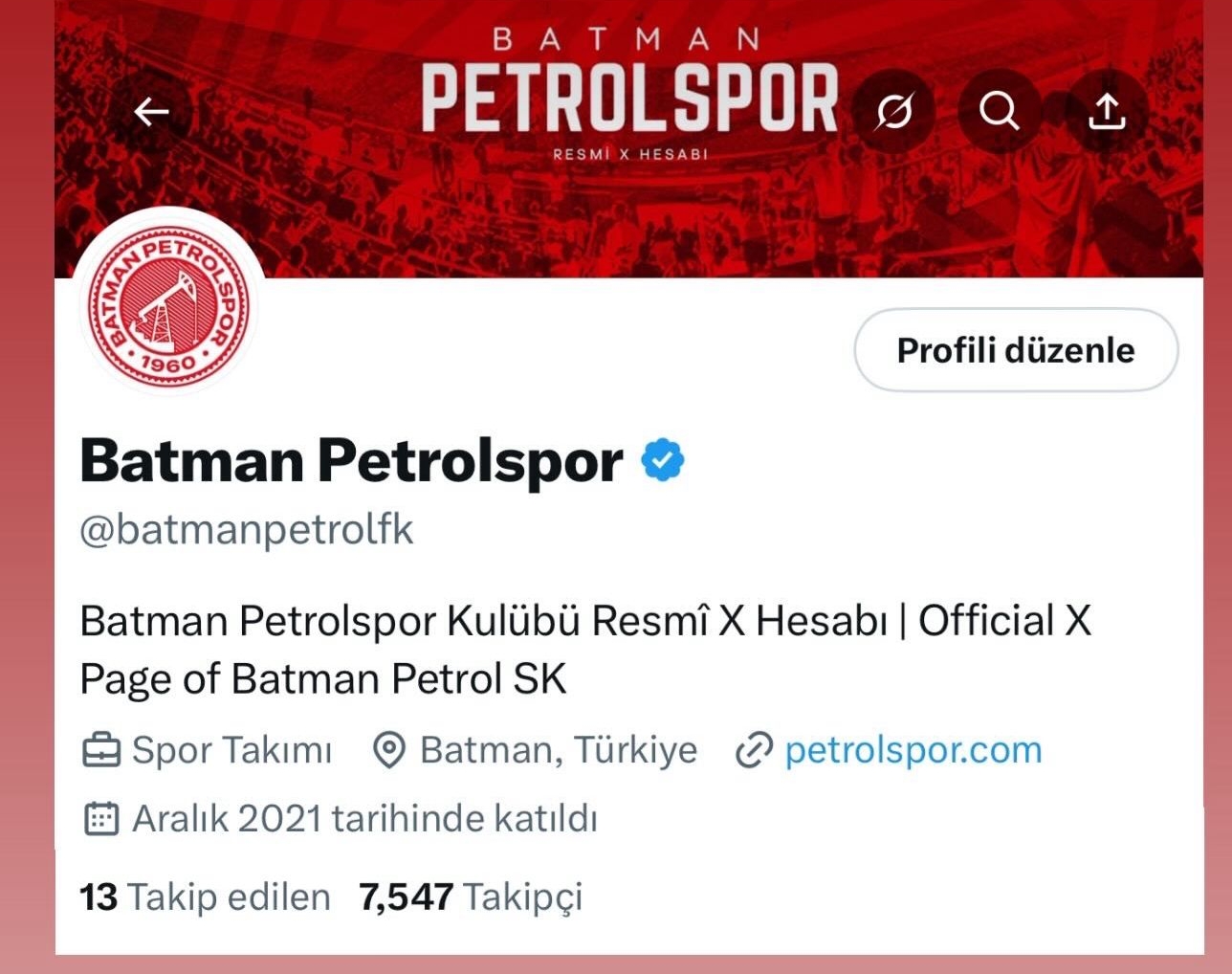 Batman Petrolspor’dan Sahte Hesap Uyarısı!